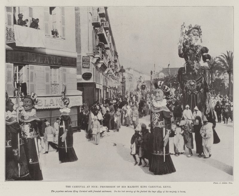 O carnaval em Nice, procissão de Sua Majestade o Rei Carnaval XXVII de English Photographer