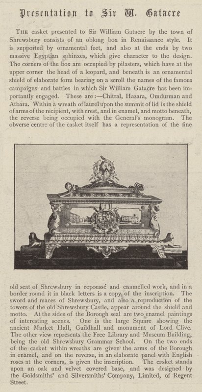 O caixão apresentado a Sir William Gatacre pela cidade de Shrewsbury de English Photographer