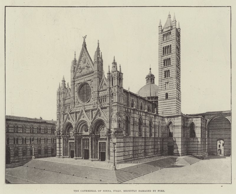 A, catedral, de, sena, itália, recentemente, danificado, por, fogo de English Photographer