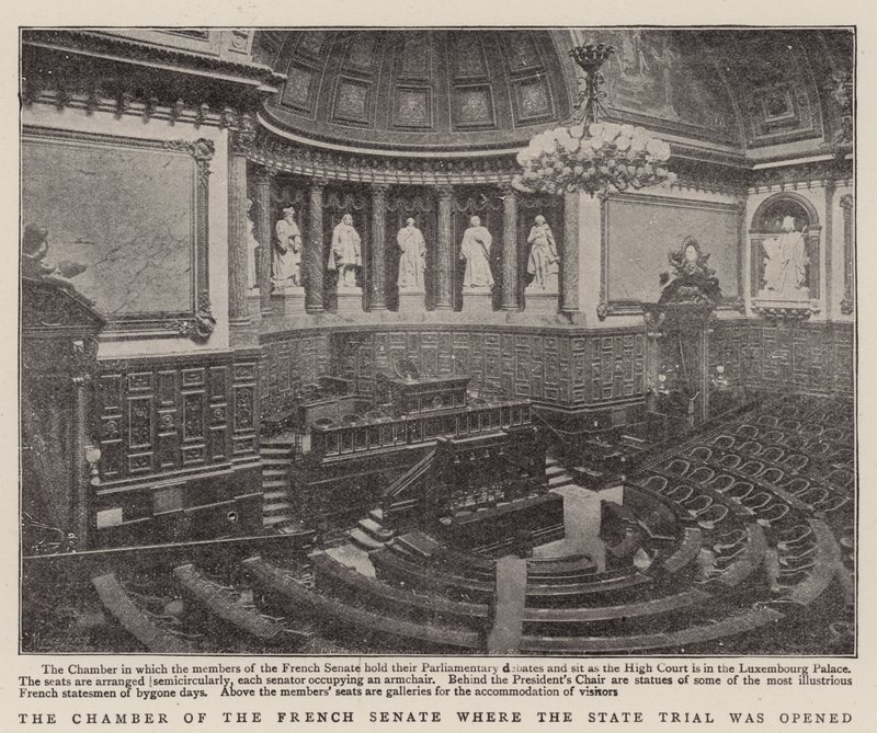 A Câmara do Senado Francês onde o Julgamento Estadual foi aberto de English Photographer