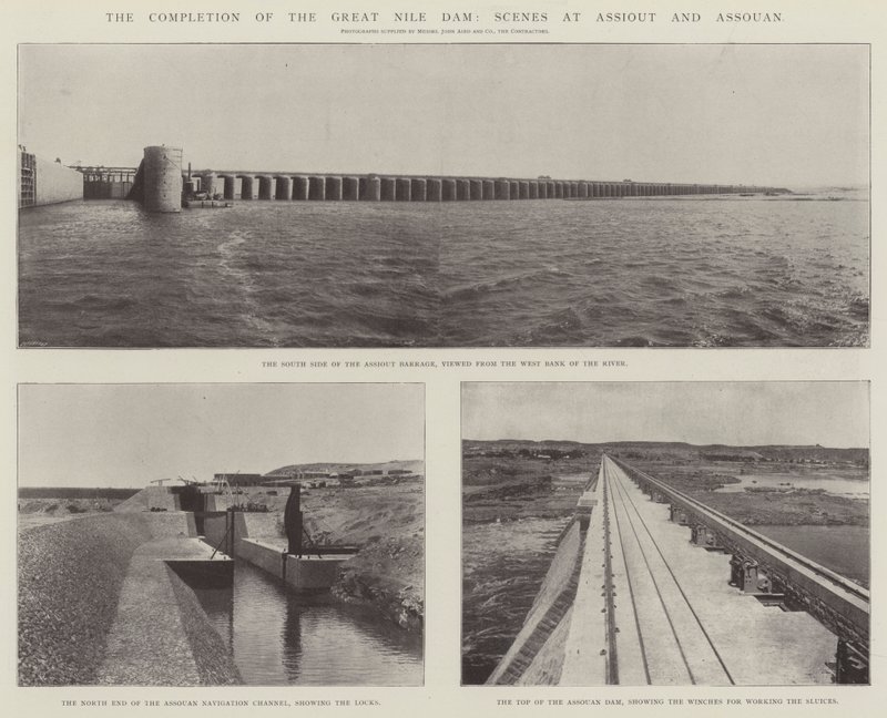 A conclusão da Grande Barragem do Nilo, Cenas em Assiout e Assouan de English Photographer