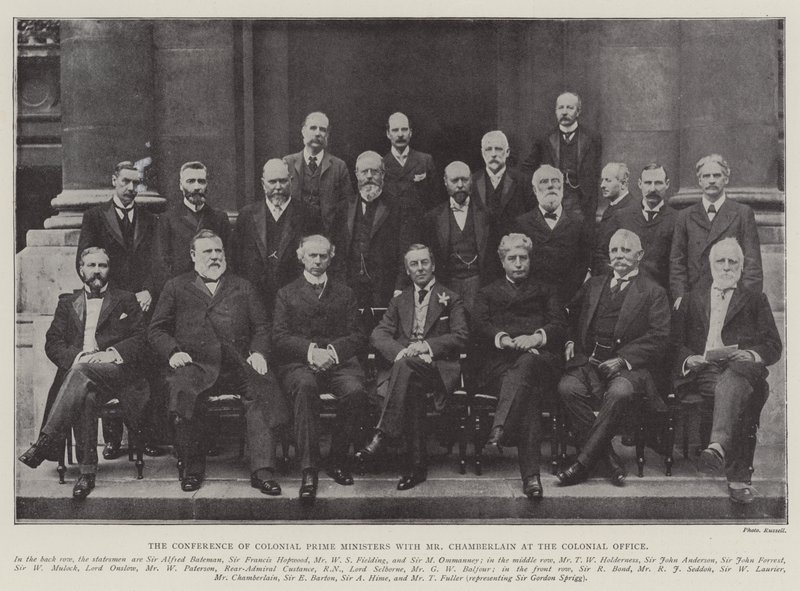 A Conferência dos Primeiros-Ministros Coloniais com o Sr. Chamberlain no Escritório Colonial de English Photographer