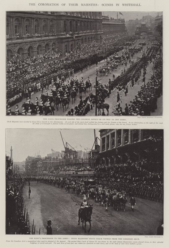 A coroação de suas majestades, cenas em Whitehall de English Photographer