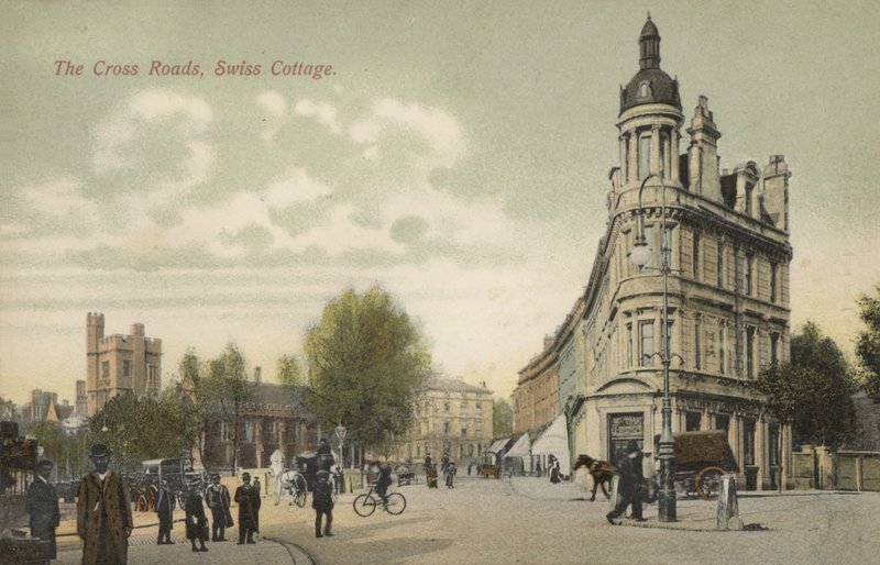 The Cross Roads, Swiss Cottage, Londres (foto a cores) de English Photographer