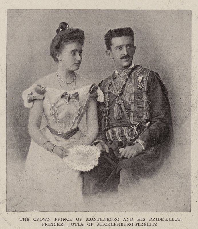 O príncipe herdeiro de Montenegro e sua princesa eleita Jutta de Mecklenburg-Strelitz de English Photographer