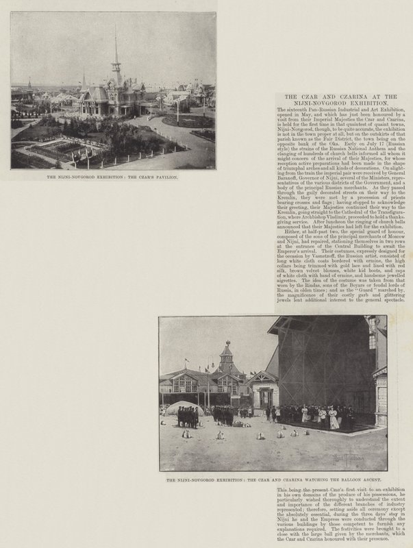 O Czar e a Czarina na Exposição Nijni-Novgorod de English Photographer