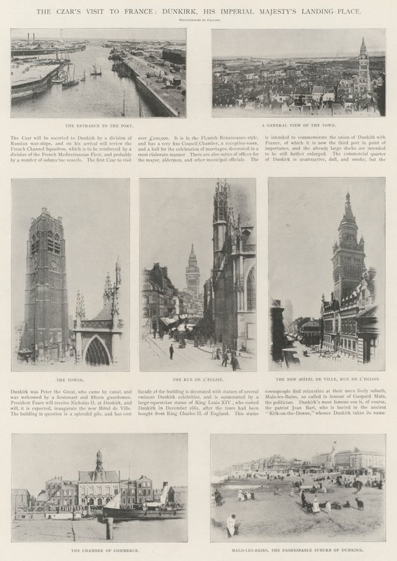 Os czares visitam a França, Dunquerque, seu desembarque da majestade imperial de English Photographer