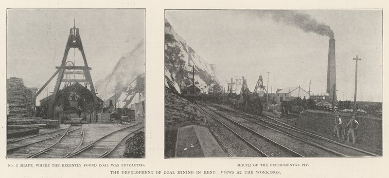 O desenvolvimento da mineração de carvão em Kent, visões no funcionamento de English Photographer