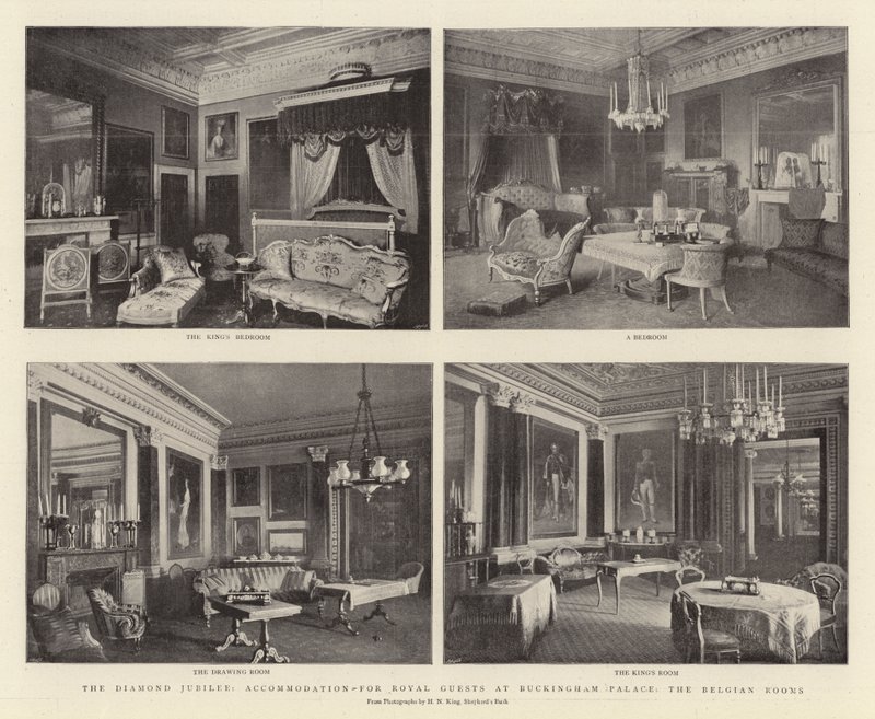 O Jubileu de Diamante, acomodação para Convidados Reais no Palácio de Buckingham, os Quartos Belgas de English Photographer