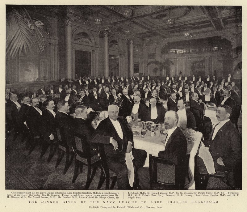 O jantar dado pela liga da marinha a Lord Charles Beresford de English Photographer