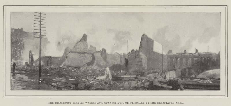 O Incêndio Desastroso em Waterbury, Connecticut, em 2 de fevereiro, a Área Devastada de English Photographer