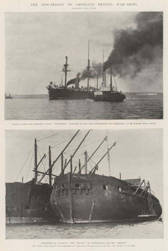 O descarte de navios de guerra britânicos obsoletos de English Photographer