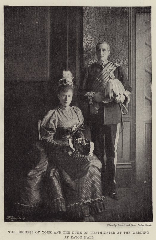 A duquesa de York e o duque de Westminster no casamento no Eaton Hall de English Photographer
