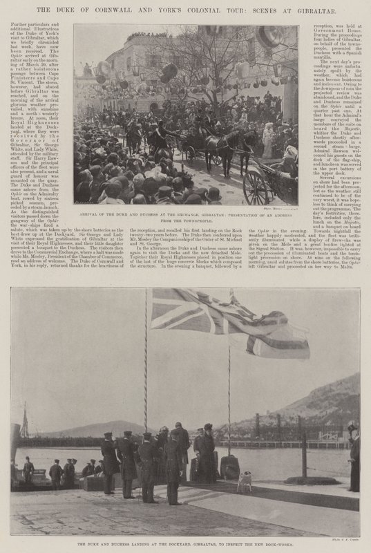 O Duque de Cornwall e Yorks Colonial Tour, cenas em Gibraltar de English Photographer