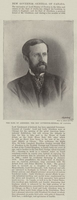 O conde de Aberdeen, o novo governador-geral do Canadá de English Photographer