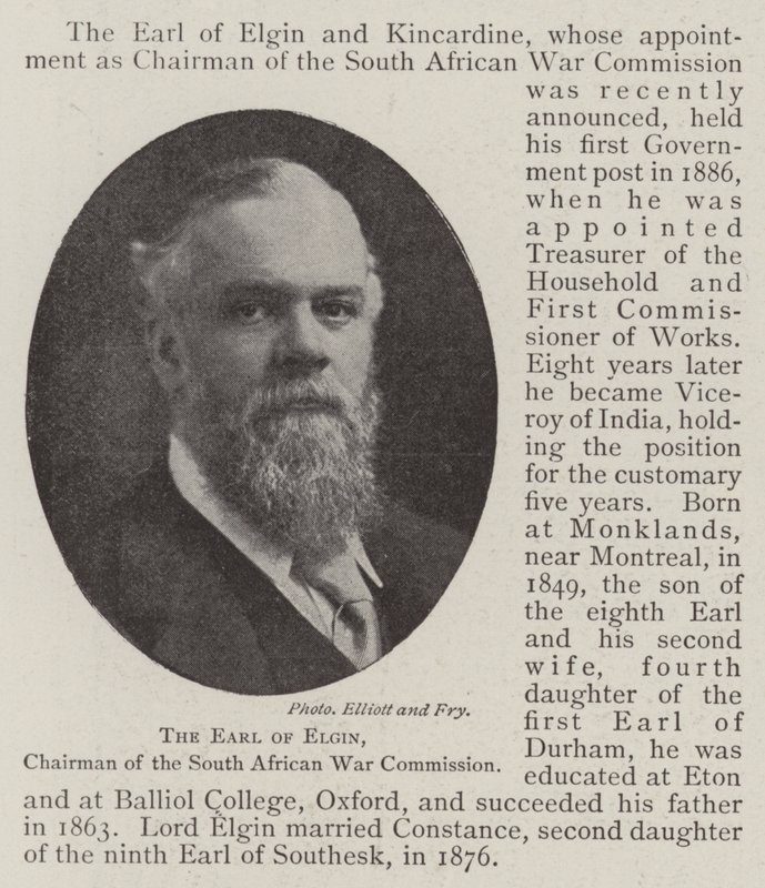 O conde de Elgin, presidente da Comissão de Guerra da África do Sul de English Photographer