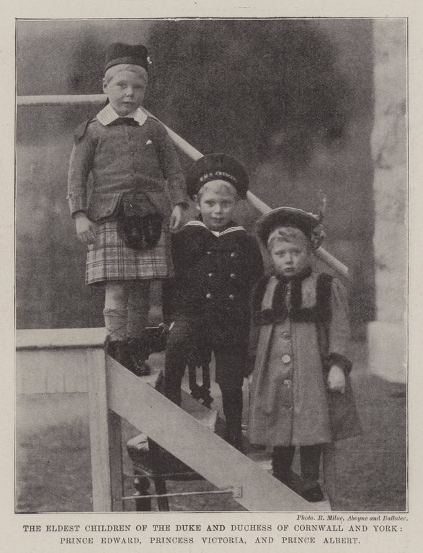 Os Filhos Mais Velhos do Duque e da Duquesa da Cornualha e York, o Príncipe Eduardo, a Princesa Vitória e o Príncipe Albert de English Photographer