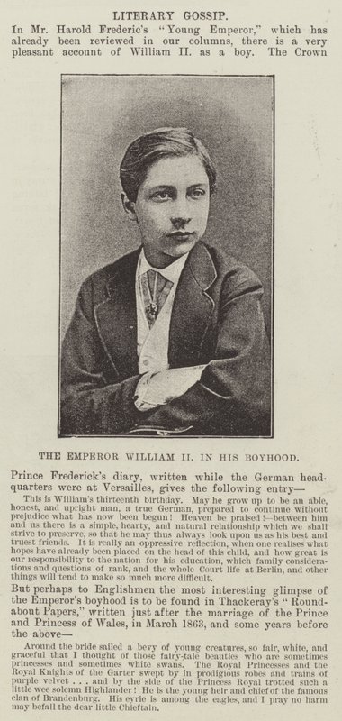 O Imperador William II em sua infância de English Photographer