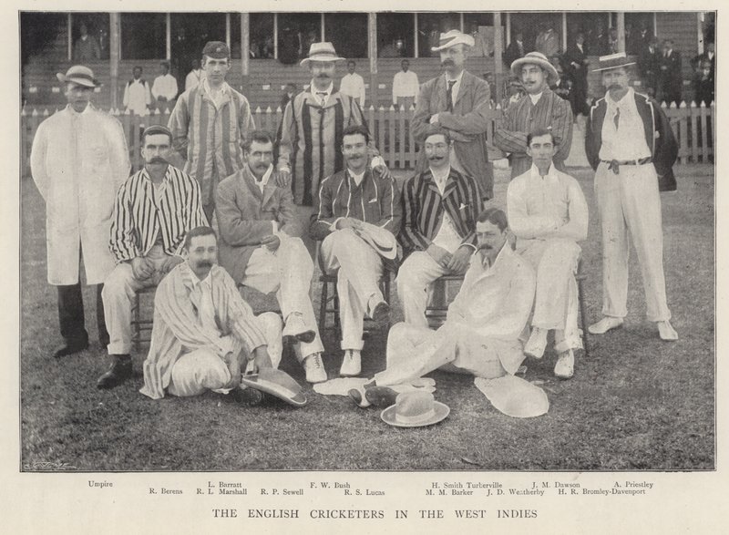 Os jogadores de críquete ingleses nas Índias Ocidentais, 1895. de English Photographer