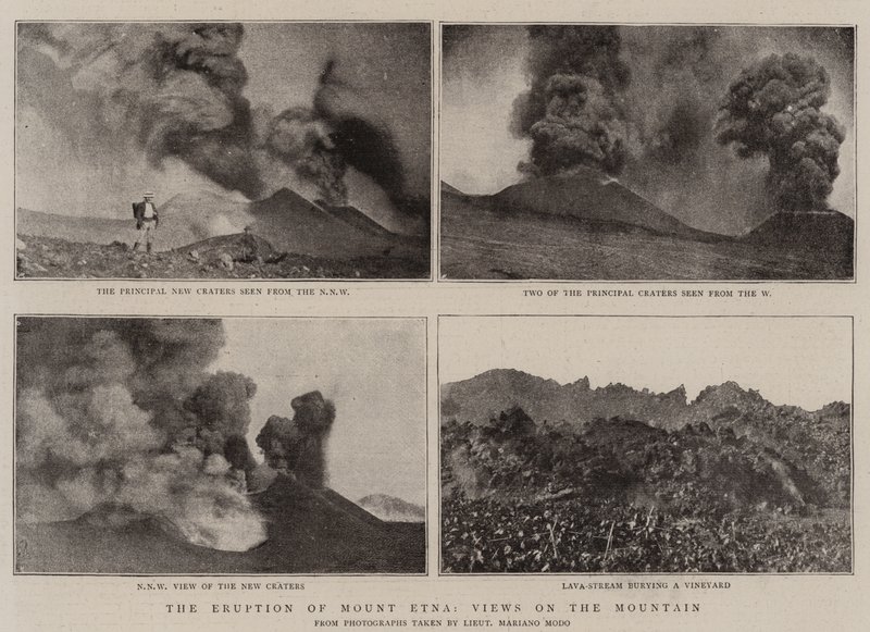 A erupção do Monte Etna, vistas sobre a montanha de English Photographer