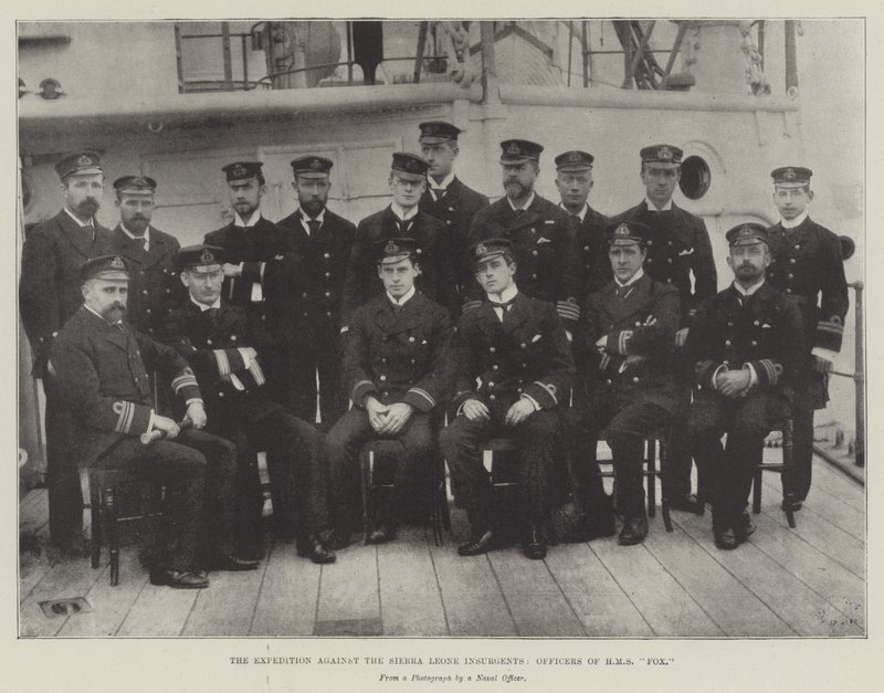A Expedição contra os Insurgentes da Serra Leoa, Oficiais da HMS Fox de English Photographer