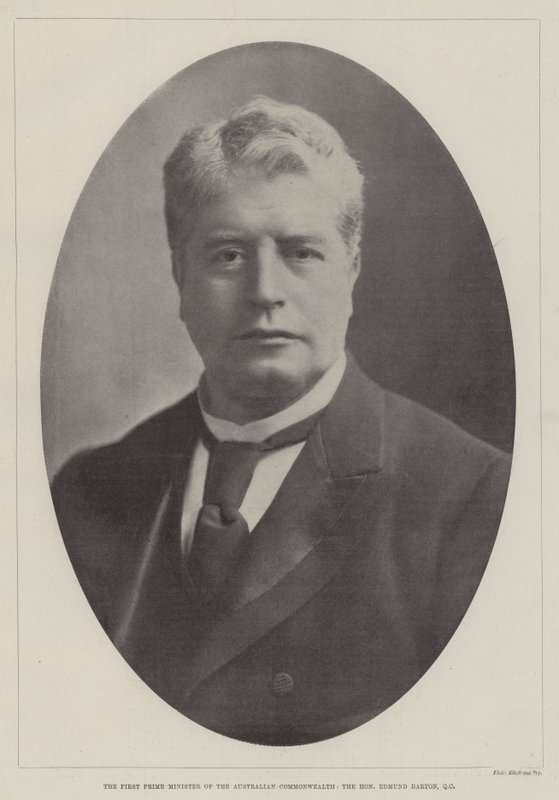 O Primeiro Primeiro Ministro da Comunidade Australiana, o Honorável Edmund Barton, QC de English Photographer