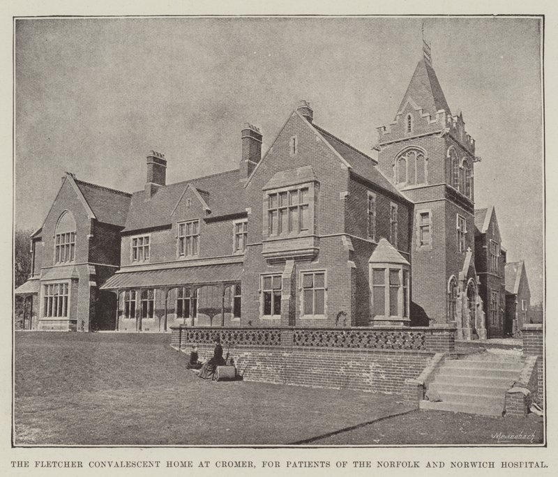 A casa de convalescença de Fletcher em Cromer, para pacientes dos hospitais Norfolk e Norwich de English Photographer