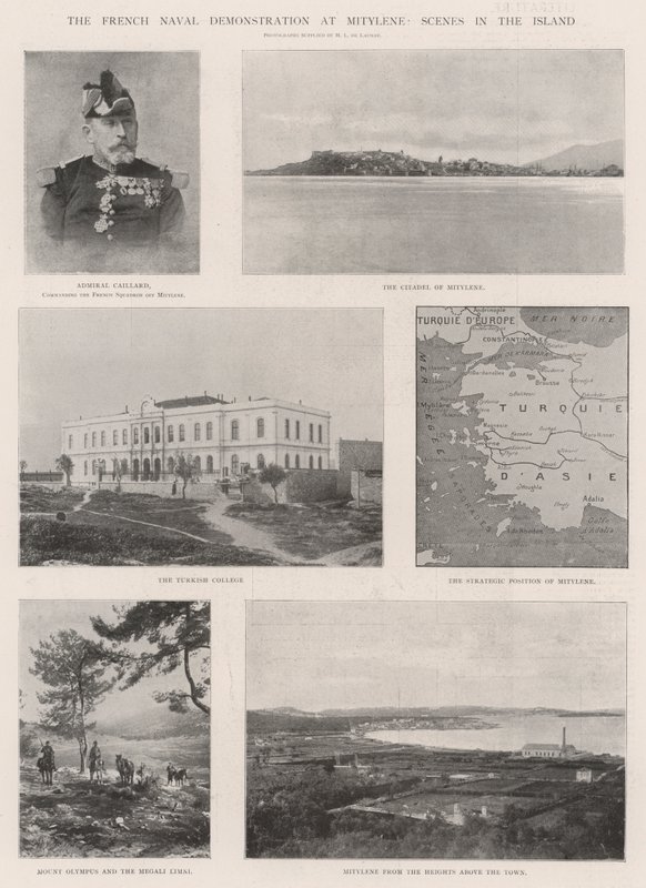 A demonstração naval francesa em Mitylene, cenas na ilha de English Photographer