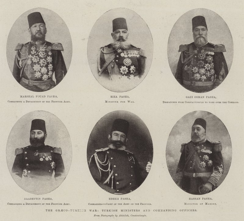A guerra greco-turca, ministros turcos e oficiais comandantes de English Photographer