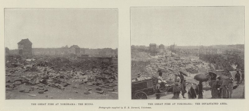 O grande incêndio em Yokohama de English Photographer