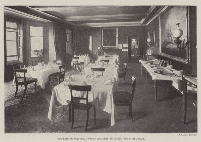 A casa do Royal Yacht Squadron em Cowes, a sala de jantar de English Photographer