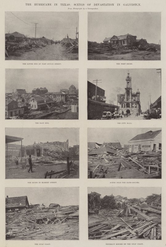 O furacão no Texas, cenas de devastação em Galveston de English Photographer
