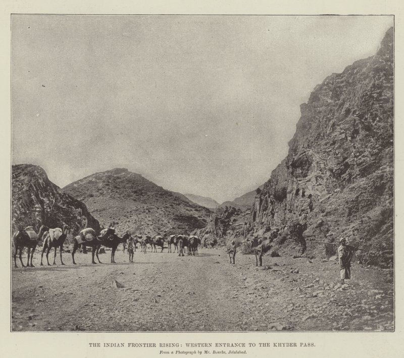 A ascensão da fronteira indiana, entrada ocidental para a passagem de Khyber de English Photographer