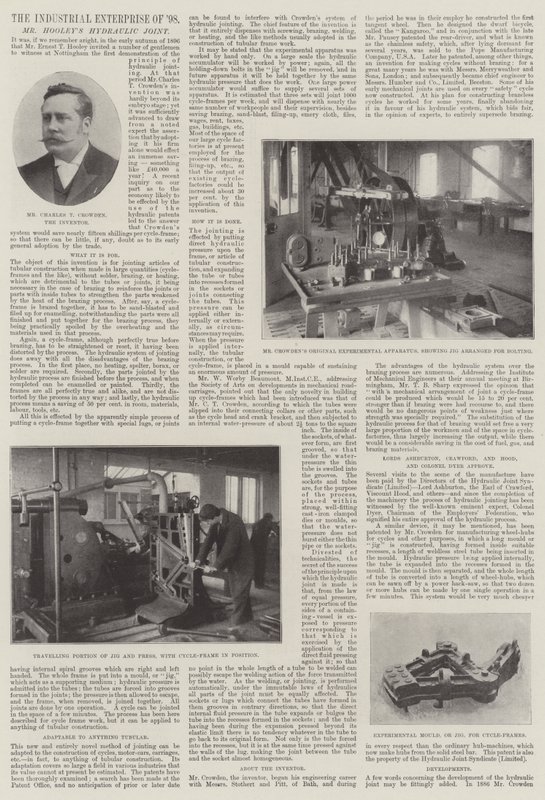 A empresa industrial de 1898, Sr. Hooleys Joint Hydraulic de English Photographer
