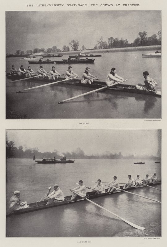 O Inter-Varsity Boat-Race, as Tripulações na Prática de English Photographer