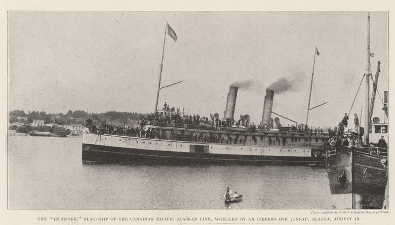 O Islander, Flag-Ship do Canadian Pacific Alaskan Line, naufragado por um Iceberg fora de Juneau, Alaska, 16 de agosto de English Photographer