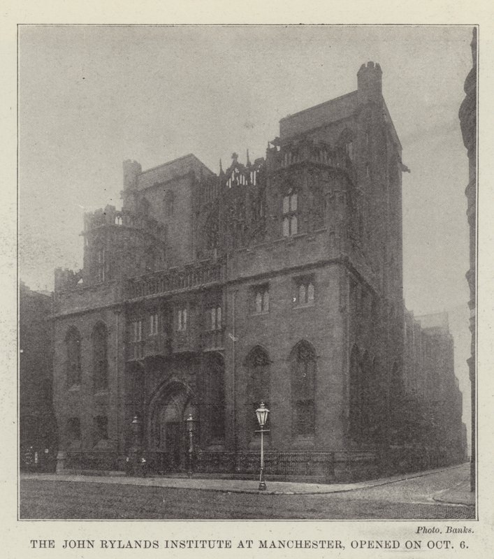 O John Rylands Institute em Manchester, inaugurado em 6 de outubro de English Photographer