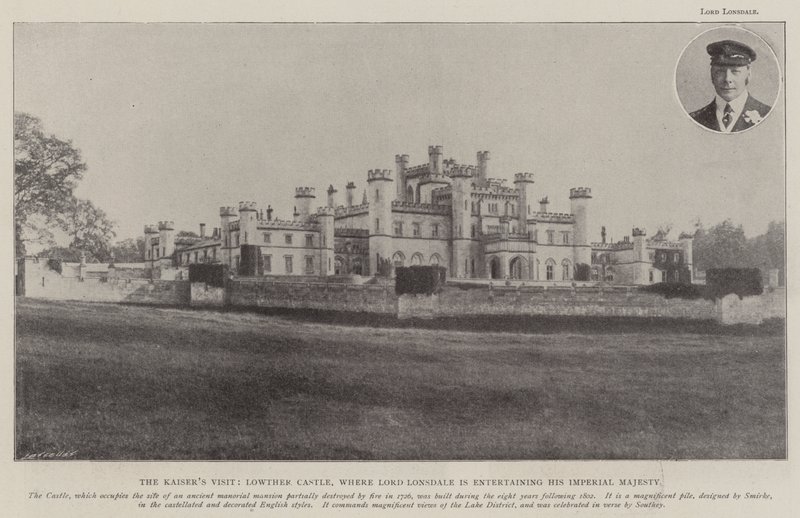 The Kaisers Visit, Lowther Castle, onde Lord Lonsdale está entretendo Sua Majestade Imperial de English Photographer