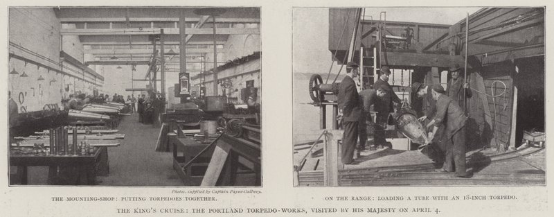 The Kings Cruise, o Portland Torpedo-Works, visitado por Sua Majestade em 4 de abril de English Photographer