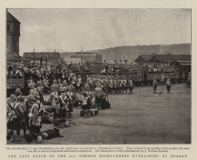 O último lote do 2º Gordon Highlanders que entra em Durban de English Photographer