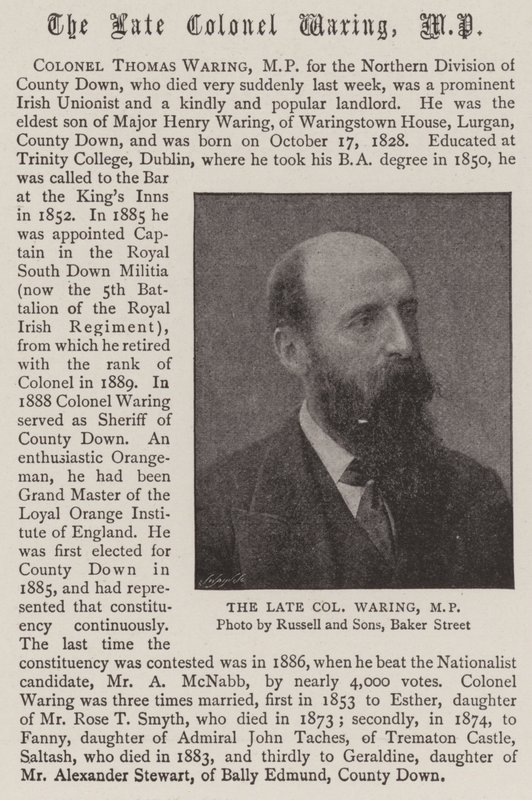 O Late coronel Waring, MP de English Photographer