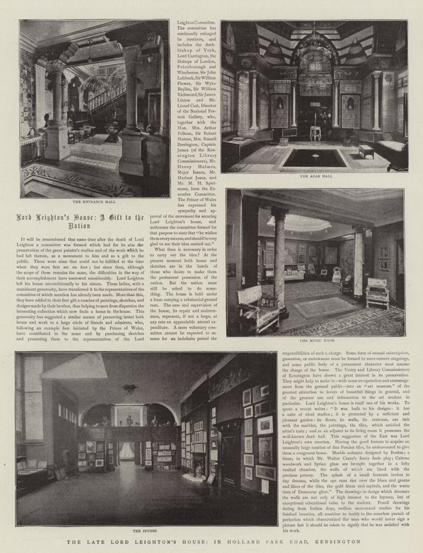 A tarde Lord Leightons House, em Holland Park Road, Kensington de English Photographer