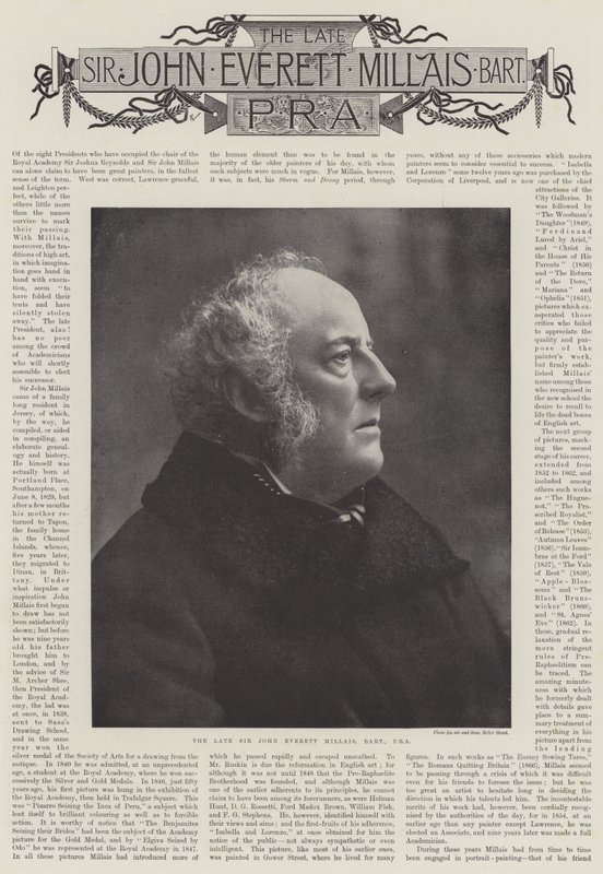 O falecido Sir John Everett Millais, obituários de English Photographer