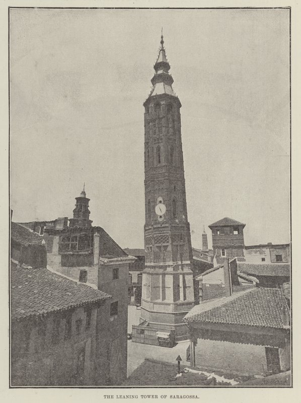 A, torre inclinada, de, saragossa de English Photographer