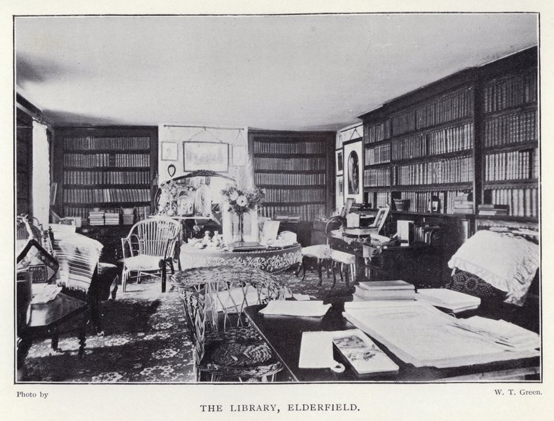 A Biblioteca, Elderfield (foto a p/b) de English Photographer
