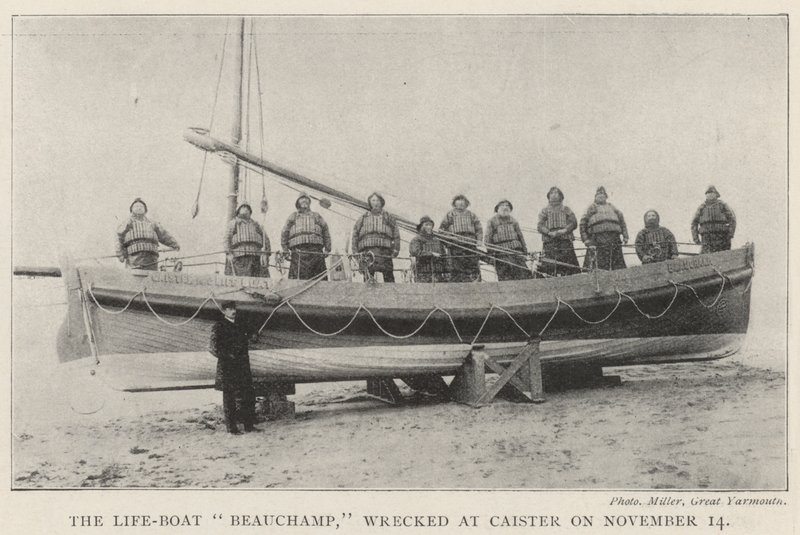 O Life-Boat Beauchamp, naufragado no Caister em 14 de novembro de English Photographer