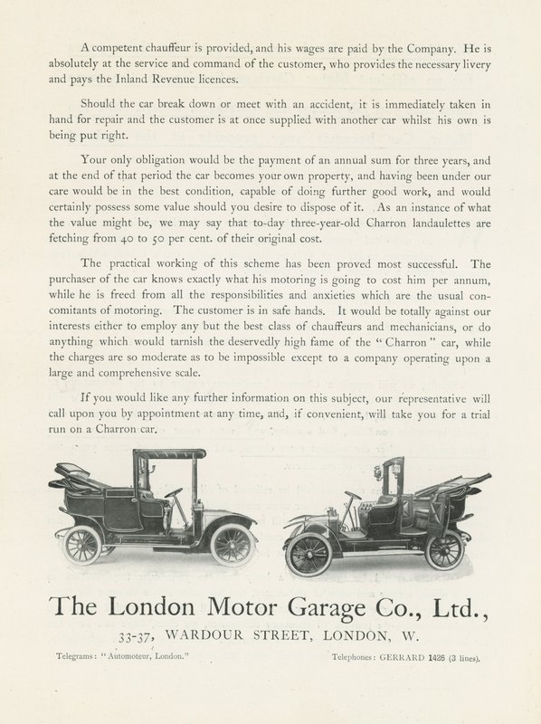 O London Motor Garage Co de English Photographer