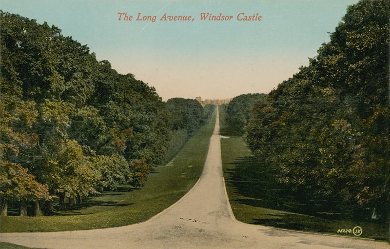 A Long Avenue, o Castelo de Windsor, na Inglaterra. Postal enviado em 1913. de English Photographer
