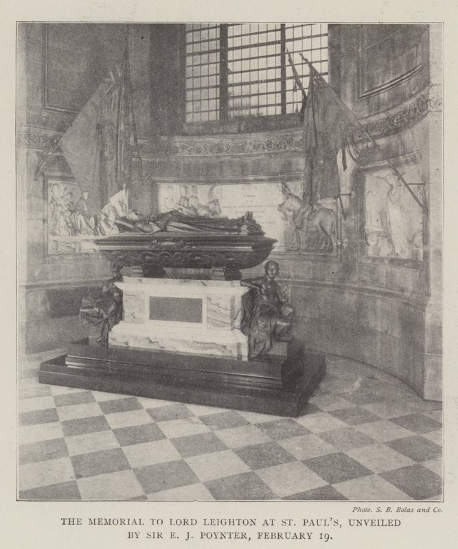 O Memorial a Lord Leighton em St Pauls, revelado por Sir EJ Poynter, 19 de fevereiro de English Photographer