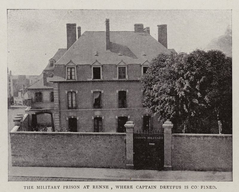 A prisão militar em Renne, onde o capitão Dreyfus está confinado de English Photographer